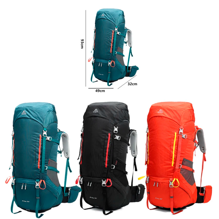 80L Travel Sports Hiking Bag Large Capacity Camping Backpack Bicycle Mochila Adjustable Molle Climbing Daypack with Rain Cover