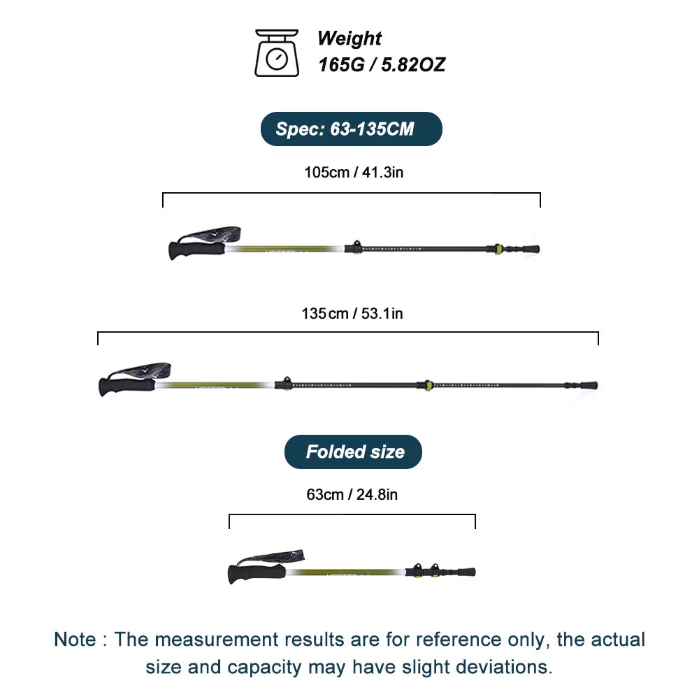Widesea Trekking Poles 3section Telescopic Pole Carbon Installed Lock For Anti-slip Adjustment Portable Outdoor Walking Sticks