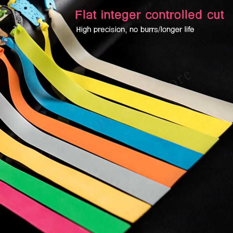5pcs Hunting Strong Flat Rubber Band Latex Thickened Slingshot 1.0-2.0mm High Elasticity Outdoor Catapult Shooting Accessories