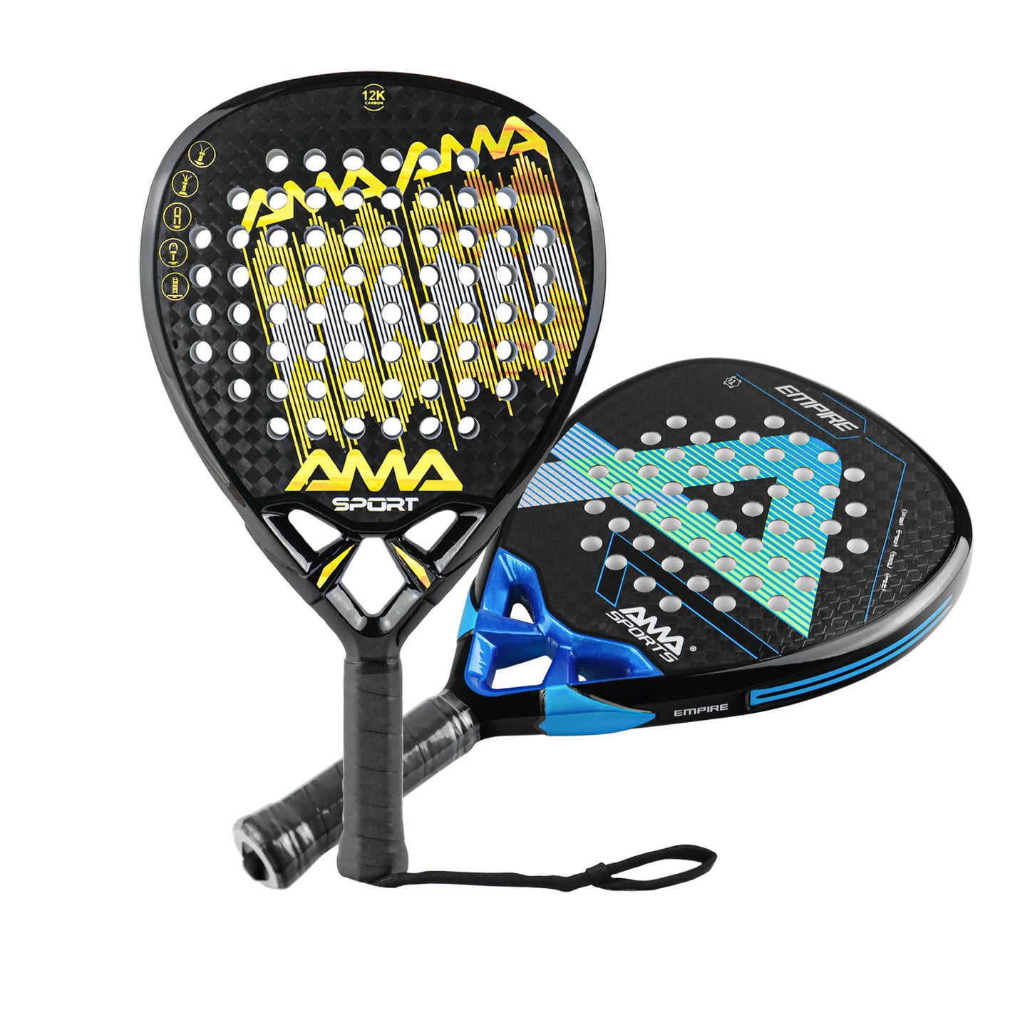 AMASPORT 12K Padel Racket Lightweight Padel Tennis Racquets Full Carbon Fiber High Sweet Point For High-level Players