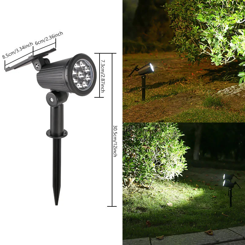 9 LED Solar Lamps Spotlights Outdoor Garden Backyard Waterproof Brightness Adjustable Spot Lights Driveway Lawn Decor Lighting