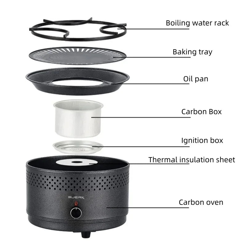 Outdoor BBQ Barbecue Stove Household Charcoal Barbecue Stove Multifunctional Portable Mini Stainless Steel Adjustable Firepower