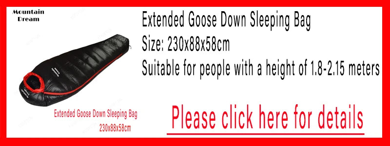 Winter Down Sleeping Bag Adult Mummy White Goose Down Warm Sleeping Bag Three Seasons Suitable For Camping Trips