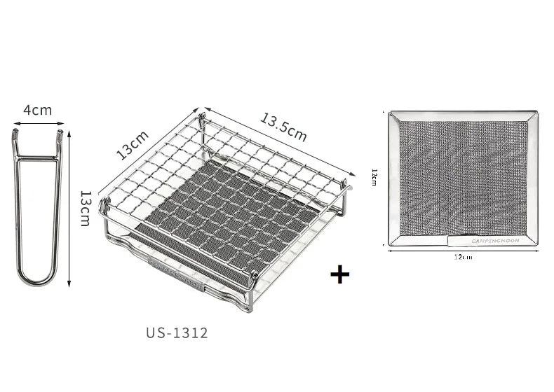 Camping Picnic Mini BBQ Grill Rack Campingmoon US-1312 US-1615 Steel Folding Bread Toast Grill Net