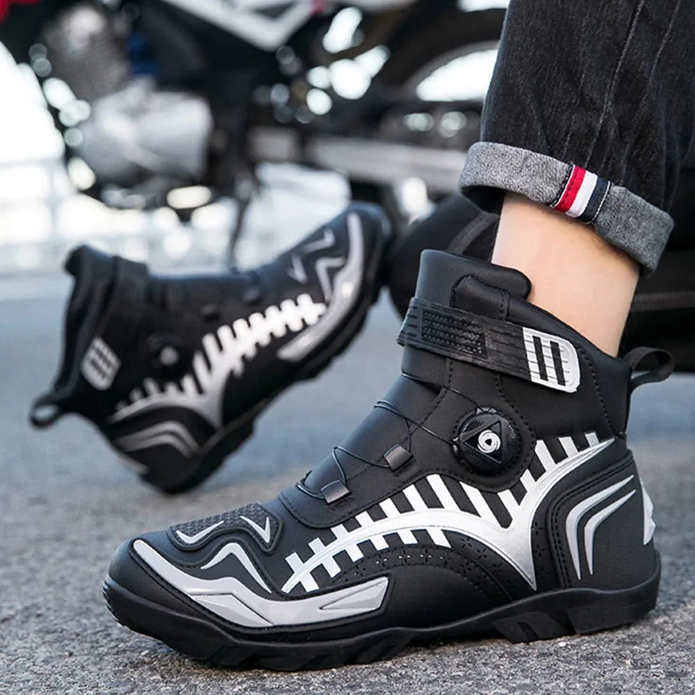 Waterproof Motorcycle Shoes Men Women Universal Biker Boot Leather Motorbike Sneaker Motorcyclist Boots Motorcycle Equipment