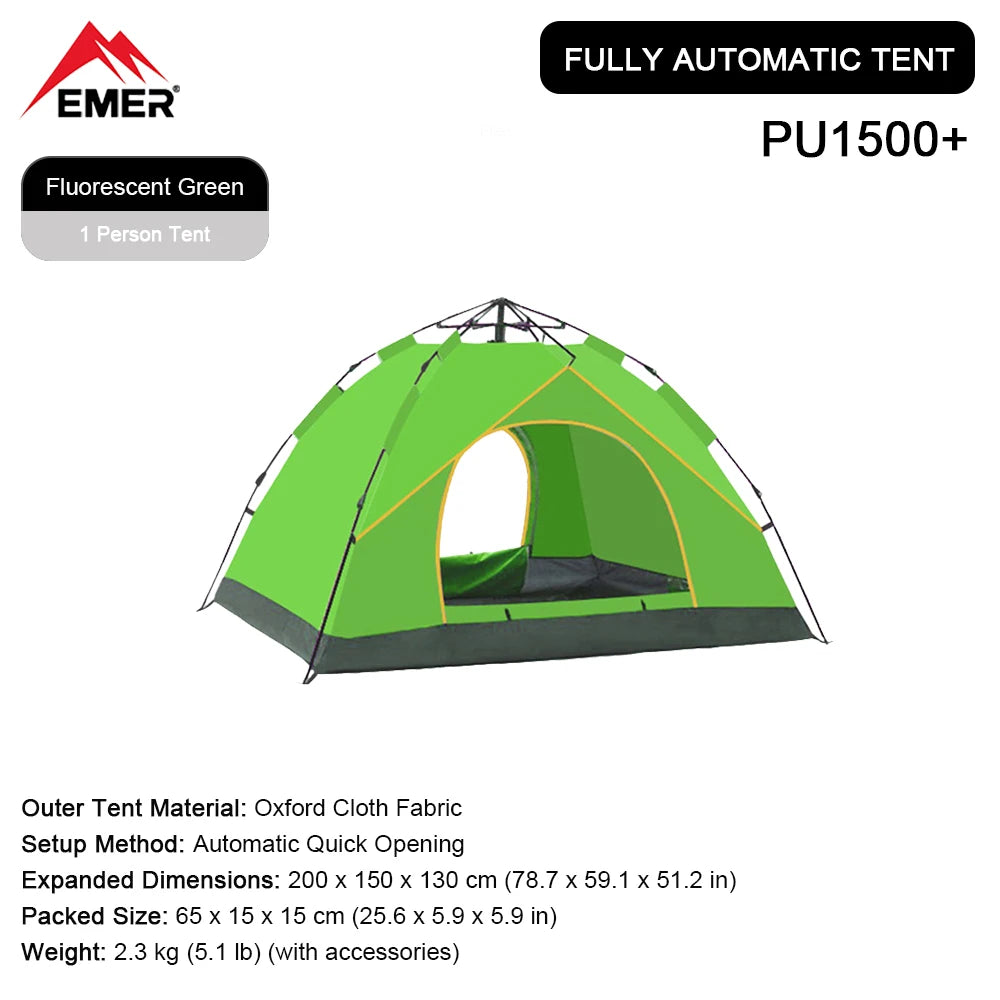 EMER Outdoor Camping Tent Automatic One-touch Tent Waterproof Picnic Tourist House for Travel Hiking Fishing Camping Supplies