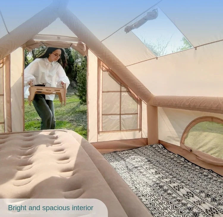 Inflatable Camping Tent for Family, PVC Skylight Air Tube, Camp Base Tents, 12 Square Meters, Large Space, 5-8 Person