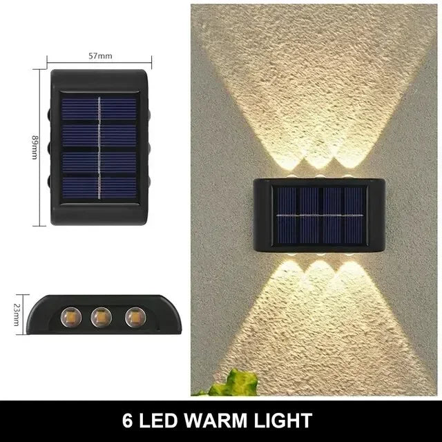Solar Wall Lamp Outdoor Waterproof Solar Powered Light UP and Down Illuminate Home Garden Yard Decoration Outside Sunlights