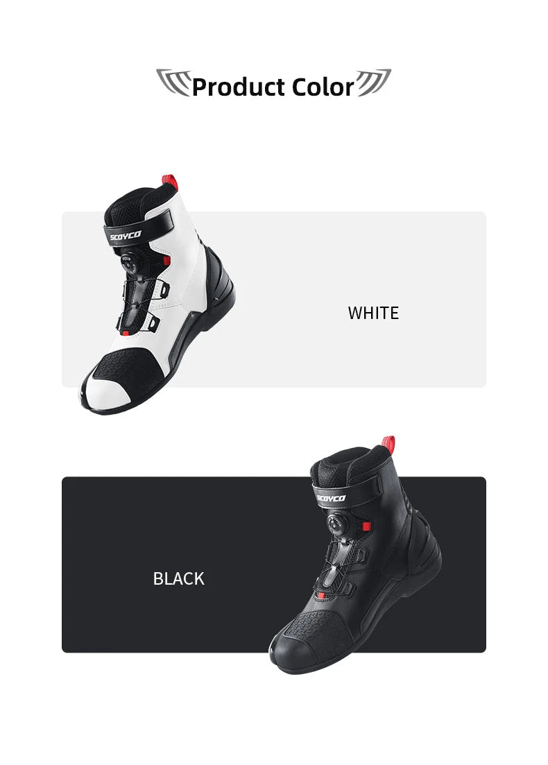 SCOYCO Motocross Boots Men Anti-fall Non-slip Motorcycle Protective Boots Breathable Wear-resistant Motorcyclist Shoes Equipment