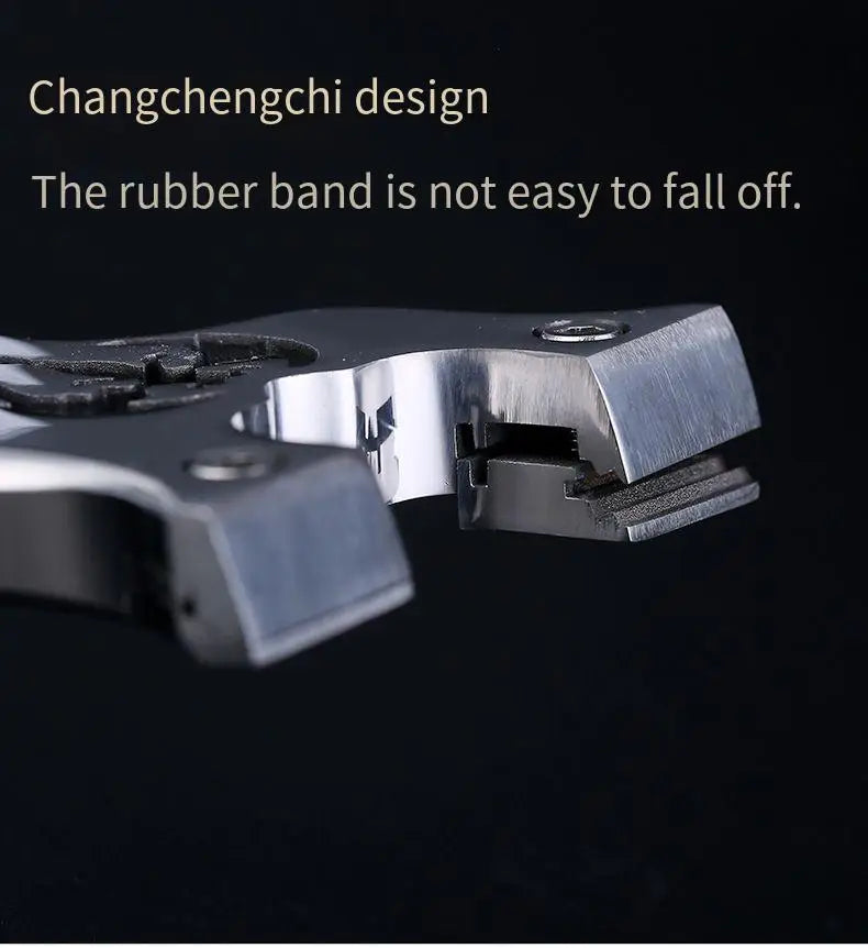 High Quality Slingshot Catapult Hunting Stainless Steel With Rubber Band Outdoor Shooting Game Sling Shot