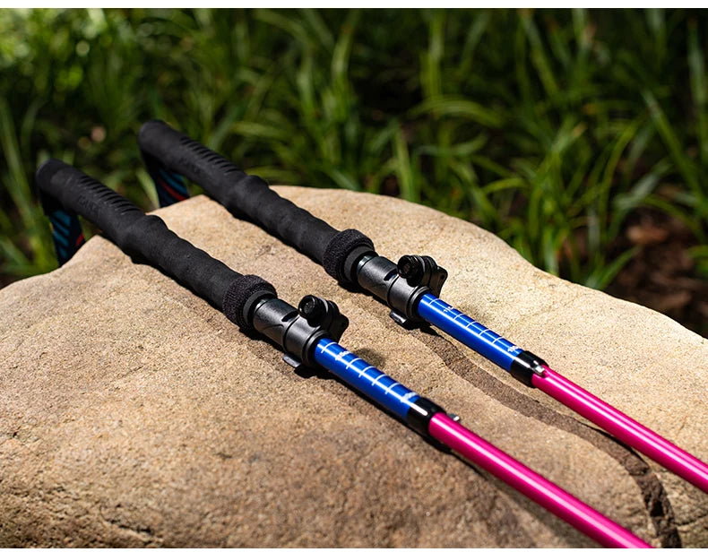 AONIJIE E4208 Rainbow Color Unisex Outdoor Hiking Pole Telescopic Adjustable Aluminum Alloy Pole Running Hiking Walking Stick