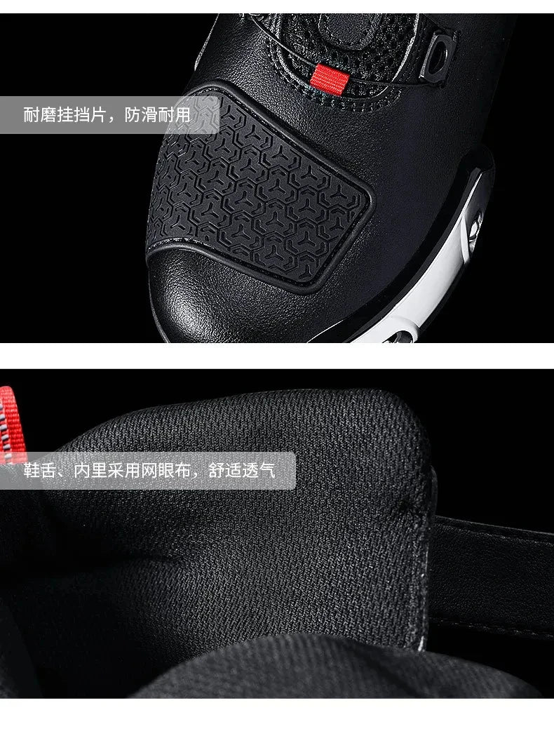 SCOYCO Motorcycle Boots Botas Moto Microfiber Leather Motocross Off-Road Racing Boots Motorbike Riding Shoes Men Moto Boots