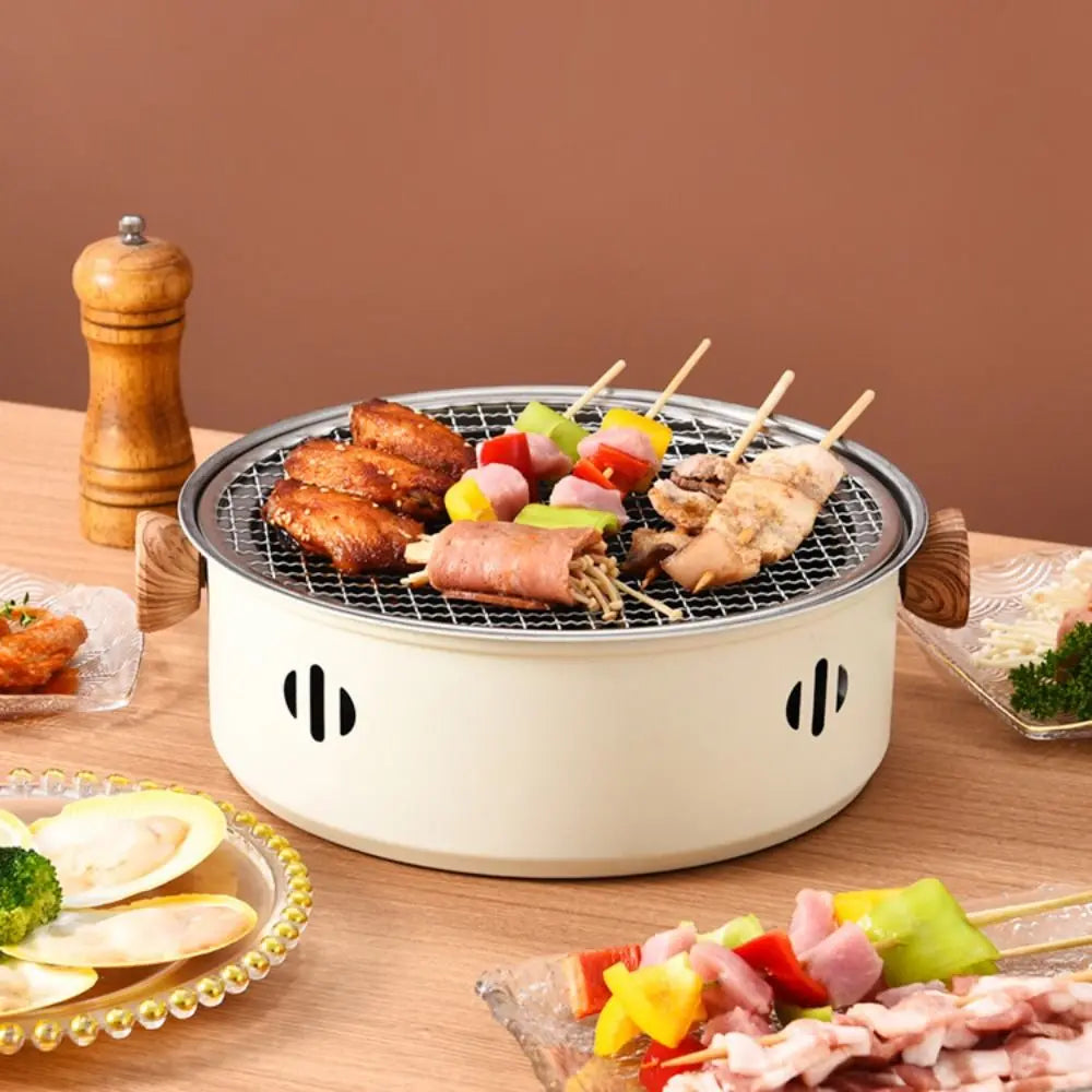 New Stainless Steel Barbecue Grill Multifunction Beige Green Black BBQ Stove Non-stick Barbecue Stove Barbecue Supplies