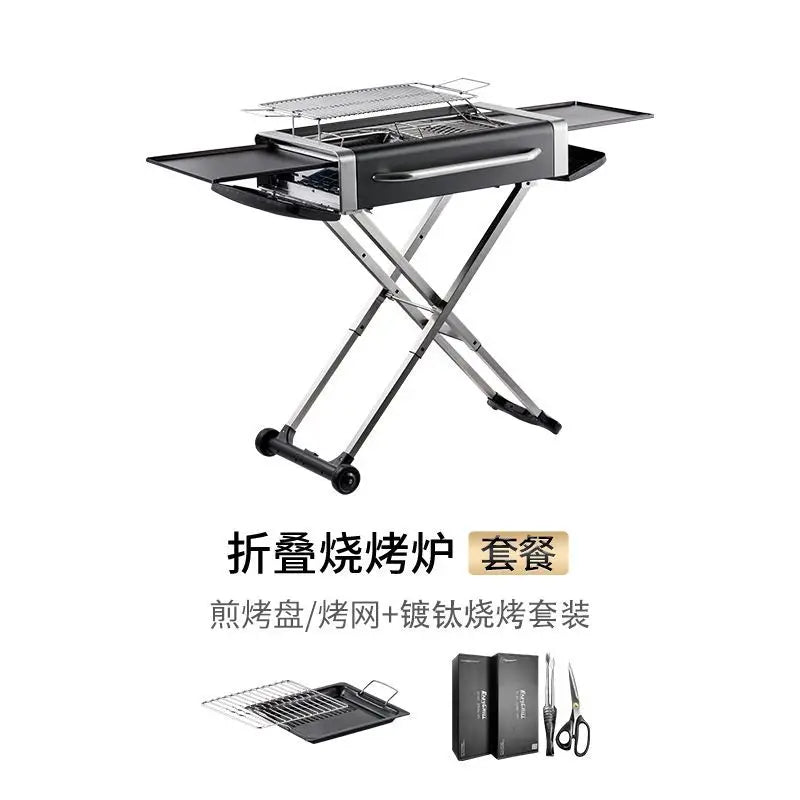Foldable Charcoal Barbecue Grill Outdoor Portable Large BBQ Stove for Home