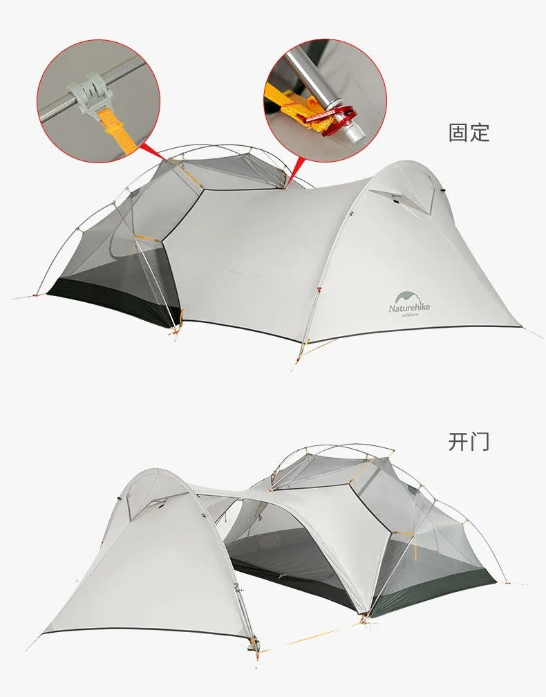 Naturehike-Mongar 2 Tent, Ultralight Double-Person Tent, Professional Outdoor Camping, Mountaineering, Windproof and Rainproof