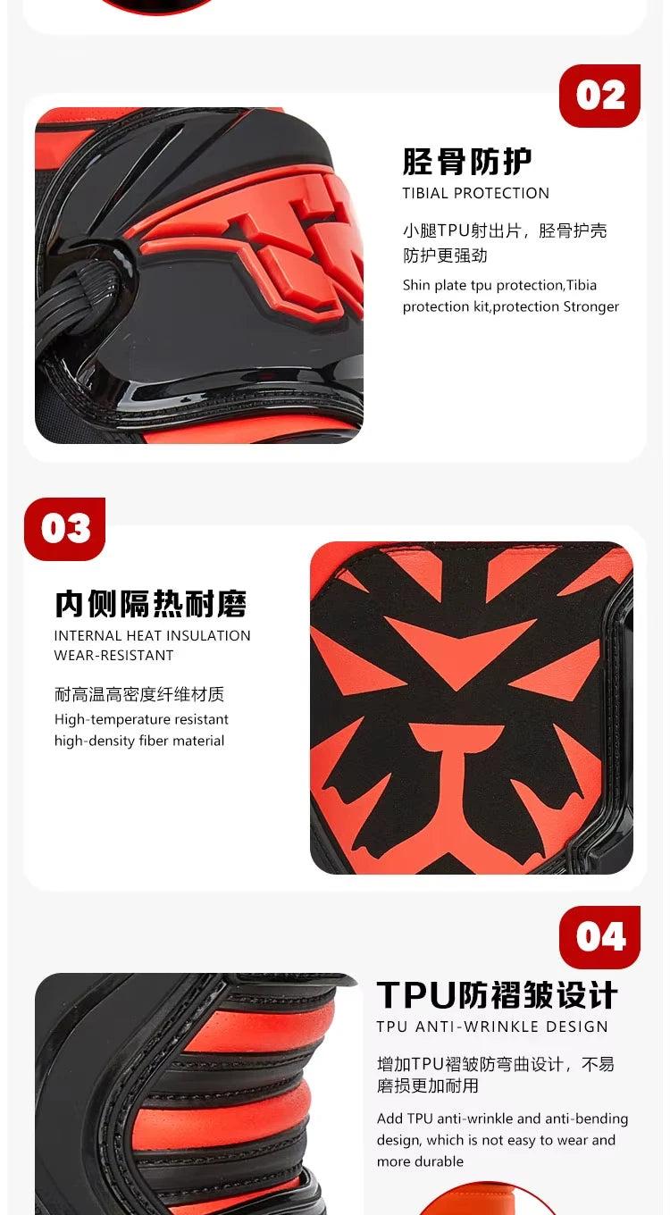 Men's Motorcycle Boots Waterproof Racing Boots Anti Fall Women Motocross Equipment Wear-resistant Rally Shoes Safety Riding