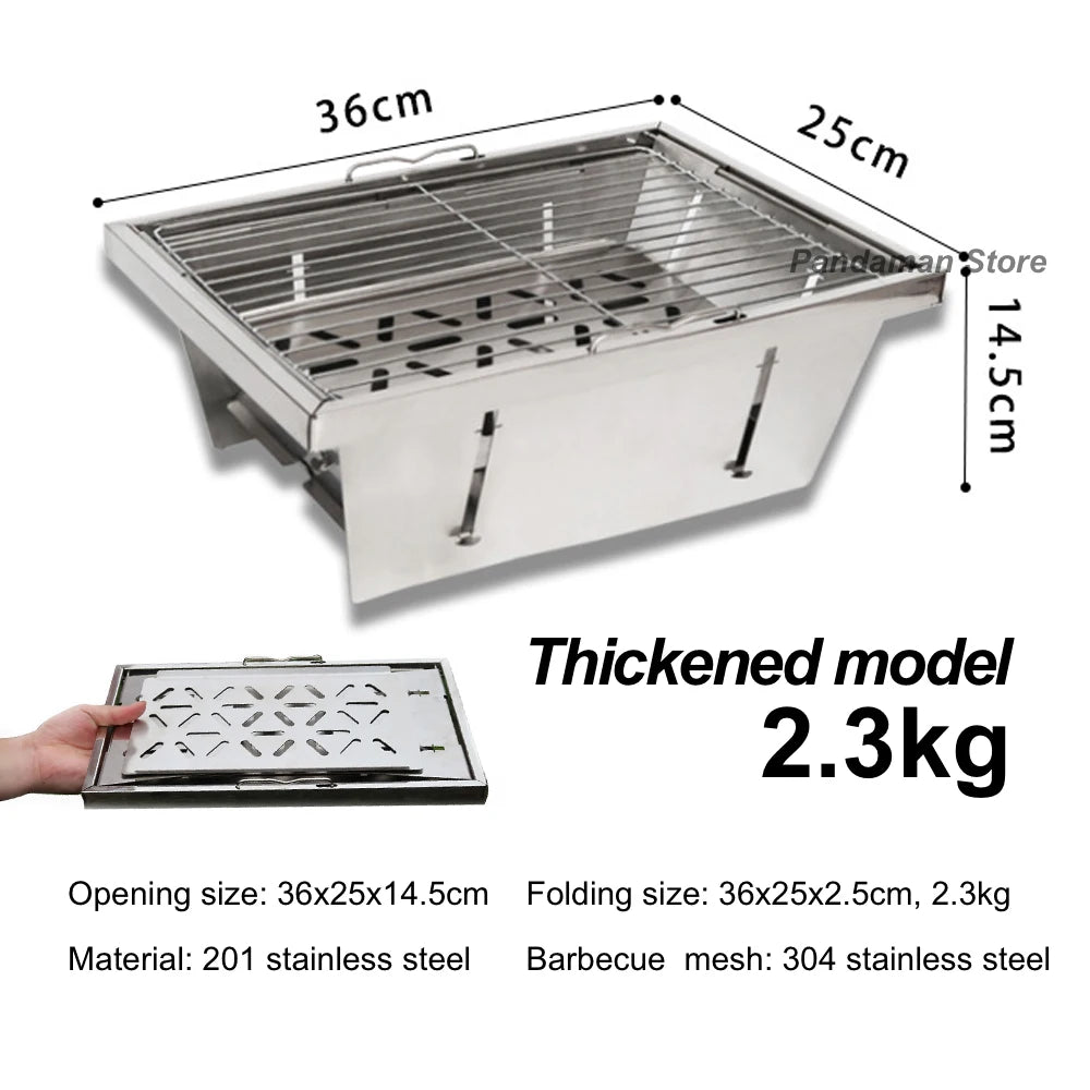 Portable 201 stainless steel outdoor camping picnic tourist tabletop cooking 1unit folding IGT Grill