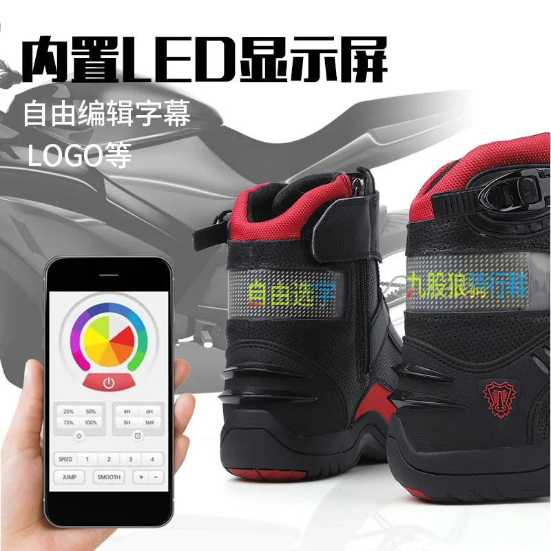New Motorcycle Boots Men Women Outdoor Riding Anti-slip Winters Sneakers Shoes Bicycle Mountain Racing Road Speed Autumn