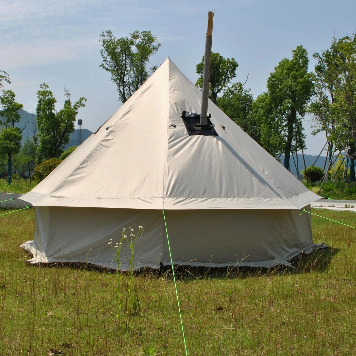 Round  Mongolian Tent for 6-8 Person,Waterproof Traditional Ethnic Design for Glamping, Outdoor Events & Family Camping