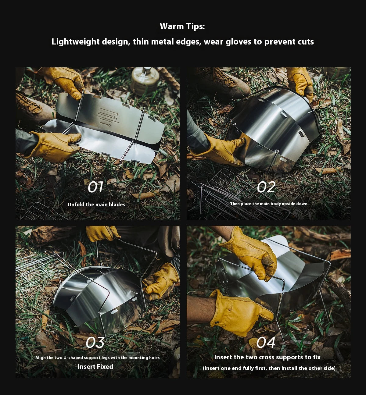 Ultralight Folding Fire Pit Grill – Portable Wood Burning Camp Stove for Outdoor Camping, BBQ Rack with Bonus Grate