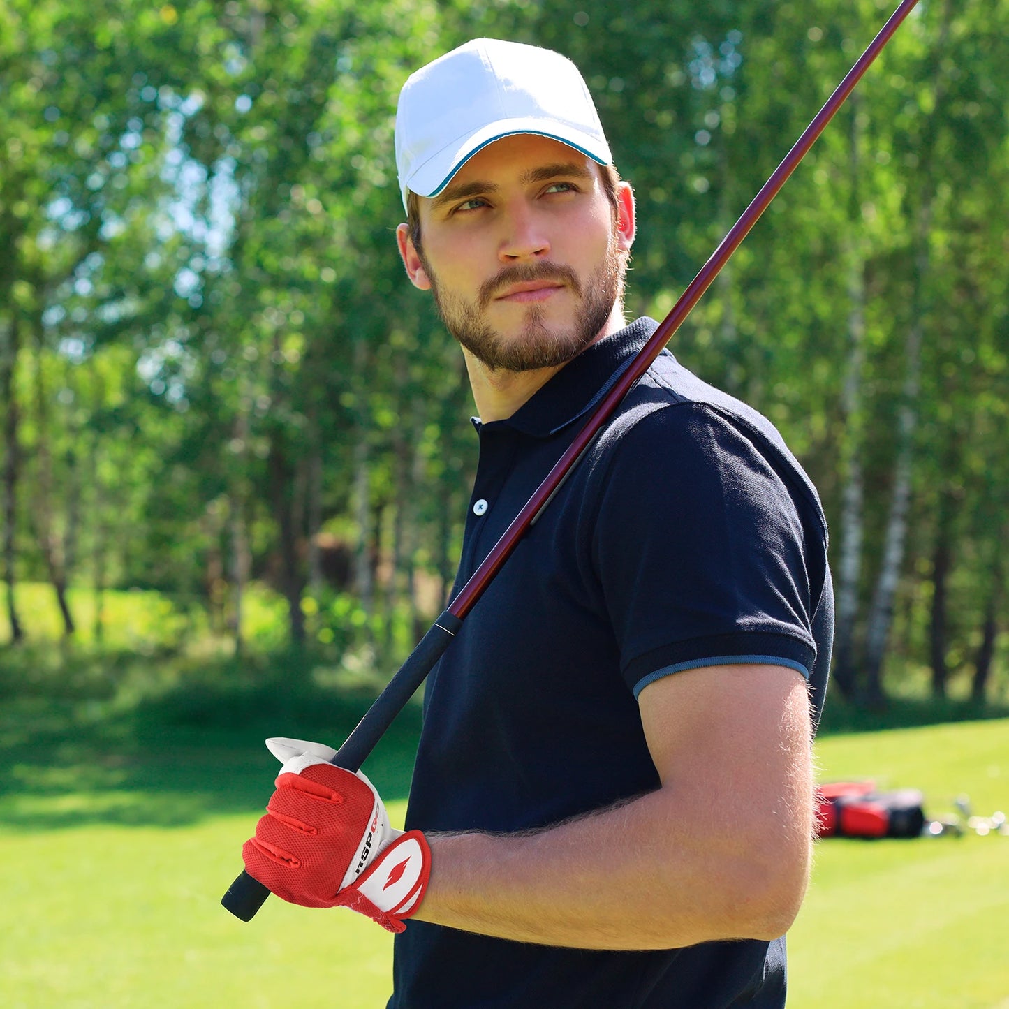 RSPGO Men's and Women's Single Pack Left - Handed Breathable Golf Gloves Crafted from All - Premium Soft Cabretta Leather