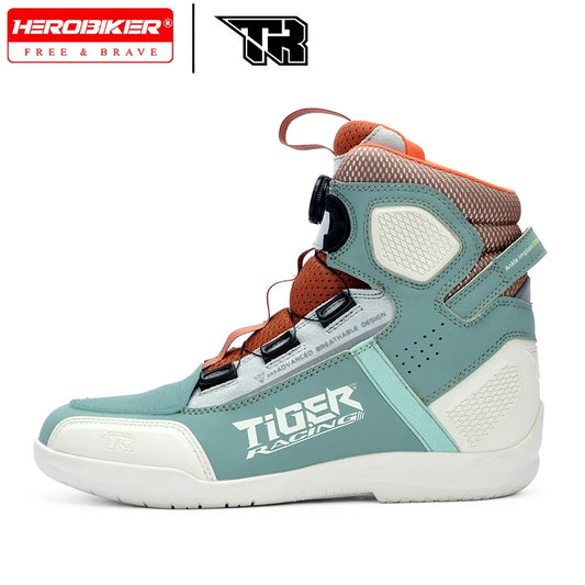 TR Motorcycle Shoes Men Motorcycle Boots Breathable Riding Boots Four Seasons Women Waterproof Moto Racing Shoes Cross-country