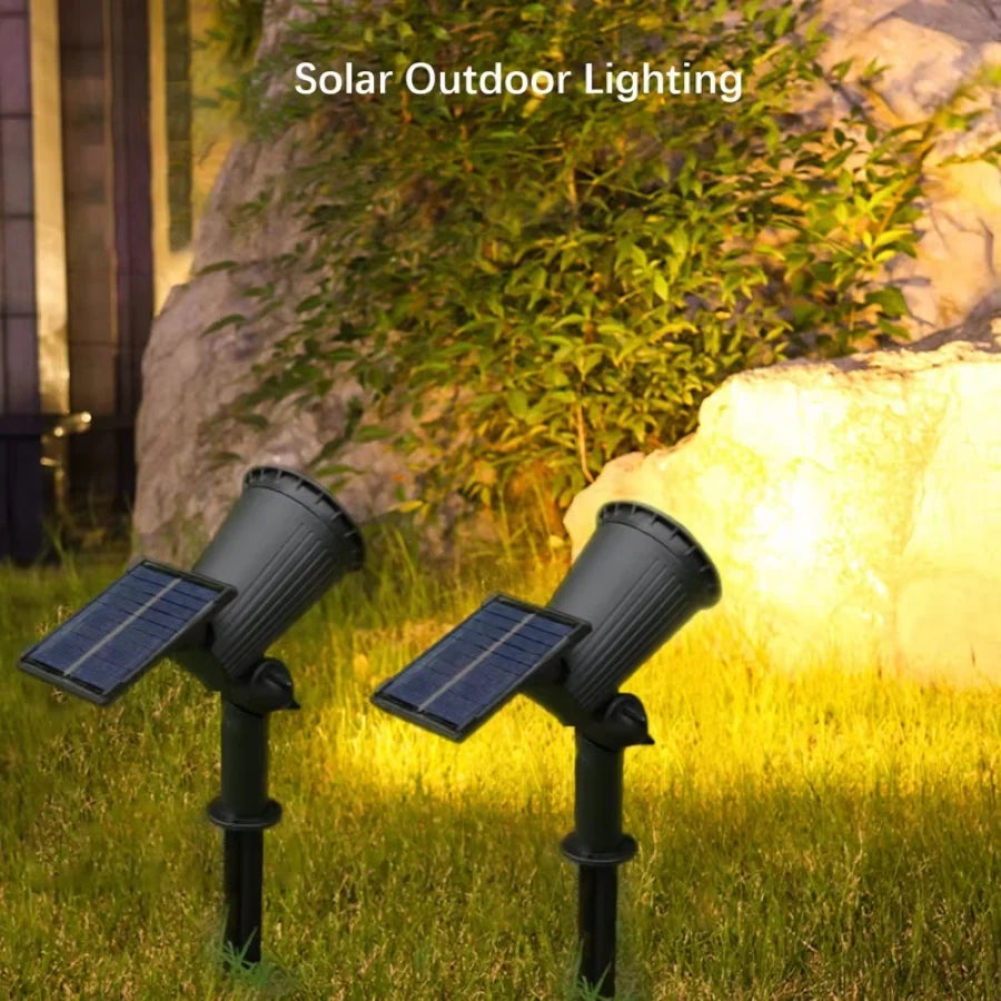 Outdoor Solar Spotlights Waterproof Tree Lighting Home Garden Solar Light Exterior Decor LED Lawn Spike Lamps for Courtyard Path