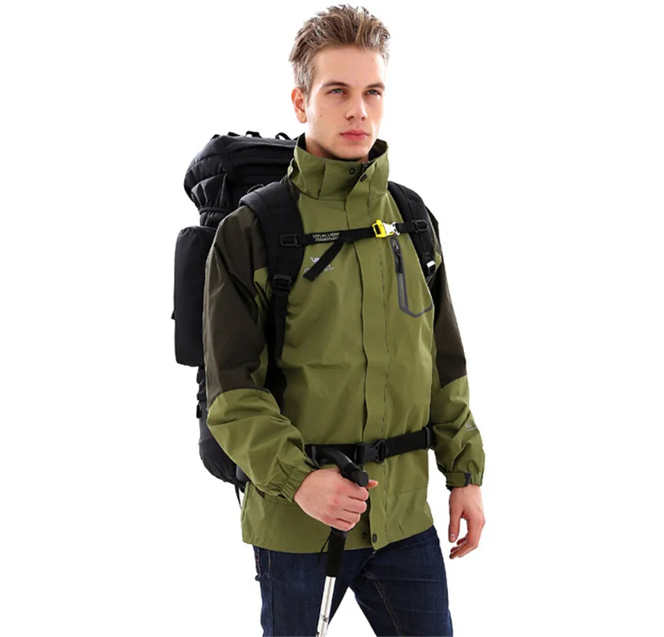 85L Hiking Bag Large Capacity Military Tactical Backpack Outdoor 900D Waterproof Wear-resistant Camping Travel Luggage Rucksack