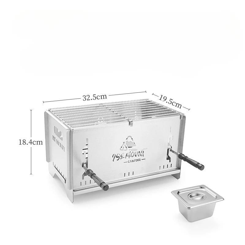 Camping Windproof Firewood Stove Stainless Steel Barbecue Grill Wood Burner Protable Outdoor Picnic Oden Cooking Furnace