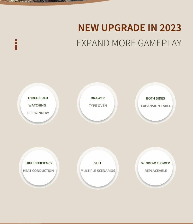 Firewood Stove Tent Heater Wood Furance Pellet Stove Brazier Grill Outdoor Camping Stove Portable Tent Heating Drawer Oven New