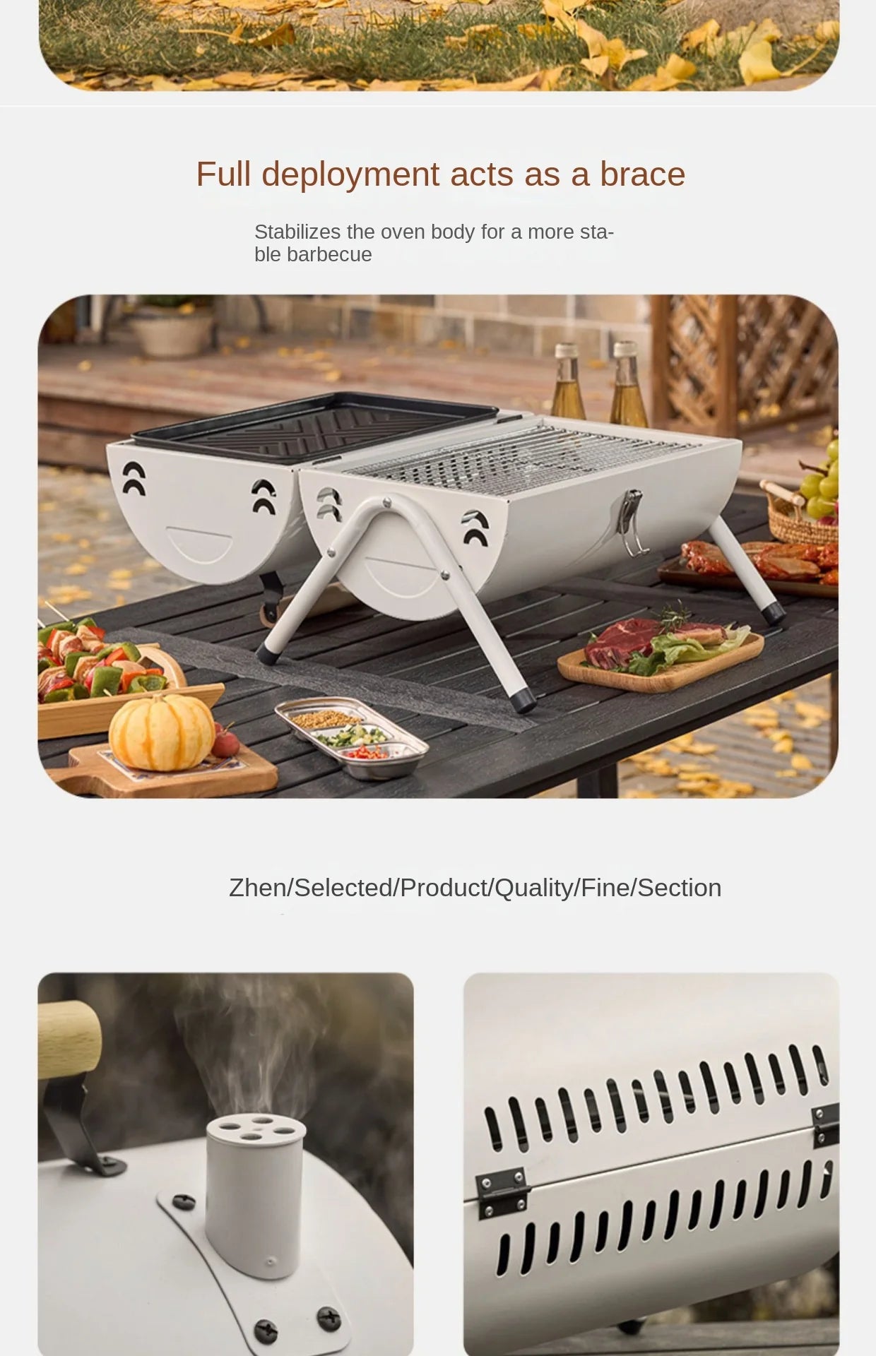 Barbecue Grill Outdoor Portable Picnic Camping Folding Smokeless Grill Household Portable Charcoal Heating Barbecue Grill 2025