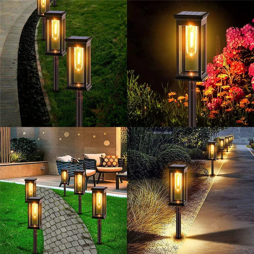 Solar Pathway Lights Waterproof take Lights Warm White Solar Light for Garden Walkway Driveway Yard Lawn Landscape Lighting