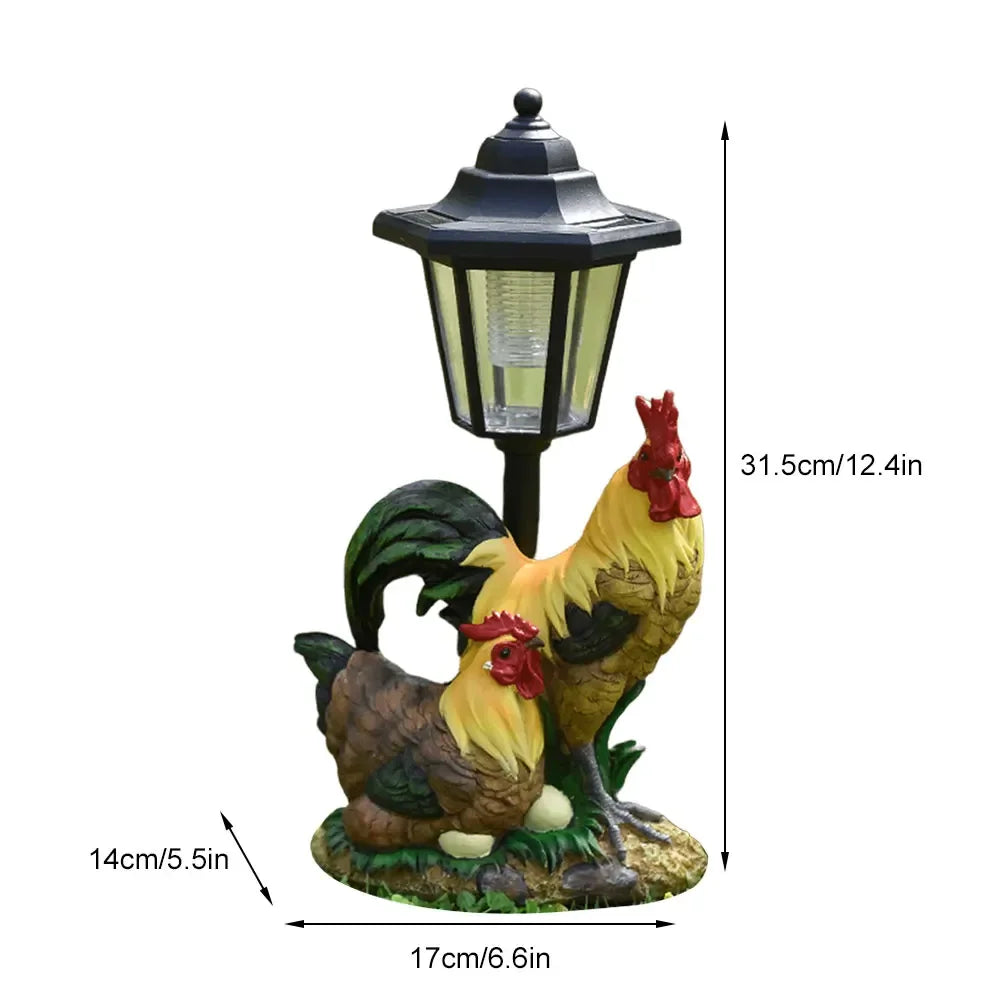 Solar Hexagonal Garden Lamp Resin Cute Figurine Light Animal/ Child/ Gnome Decorative Lamp Lawn Courtyard Garden Decoration