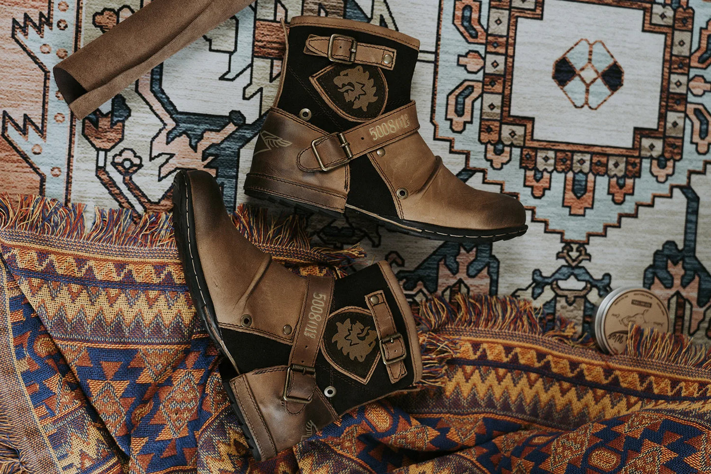 Fashion Men's Shoes Boots Warm Leather Vintage Motorcycle Male Boots Riding Retro 2024 Metal Style Zippers Men's Shoes