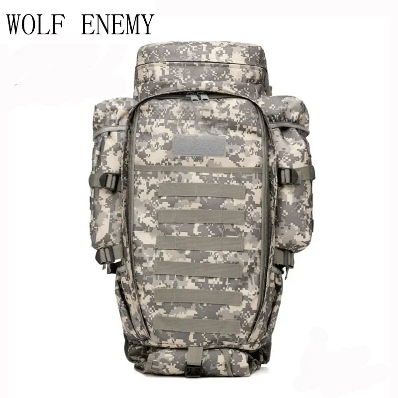 70L Large Capacity Camping Bag Multifunction Hunting Tactical Backpack Molle Hunting Outdoor  Climbing Travel Fishing Bag