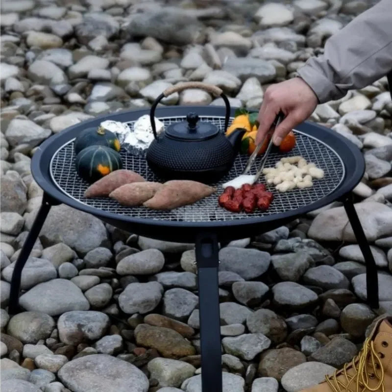 Camping Fire Pit Bonfire Charcoal Barbecue Stove Fire Wood Heater Outdoor Burner Winter Insulation  Bbq Grill Outdoor  Grill