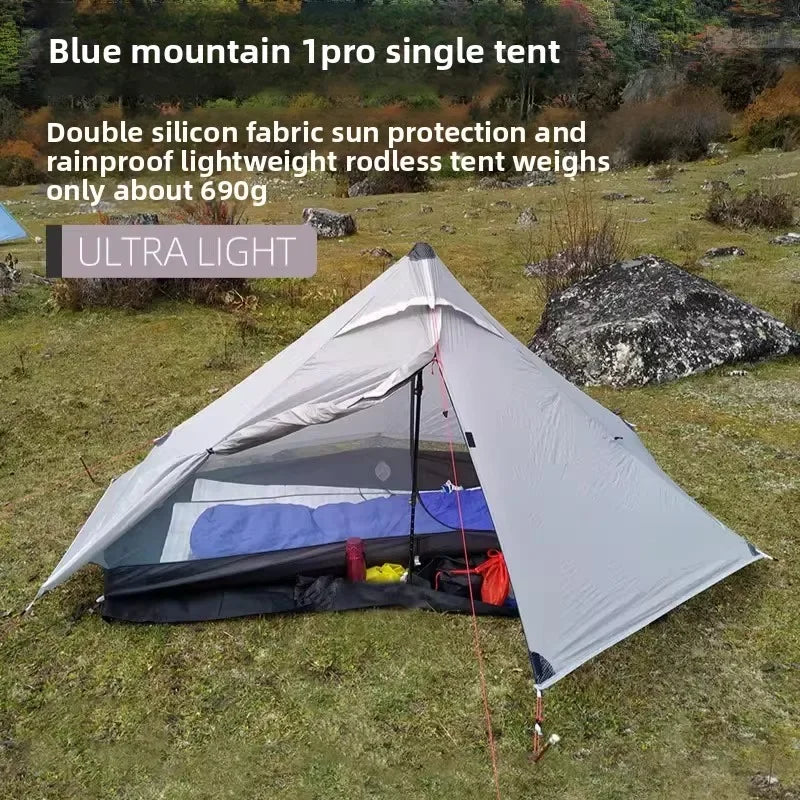 3F UL GEAR LanShan 1 pro Just 690 Grams 1 Person Outdoor Ultralight Camping Tent 3/4 Season 230*80*125CM Two Side Camping Tent
