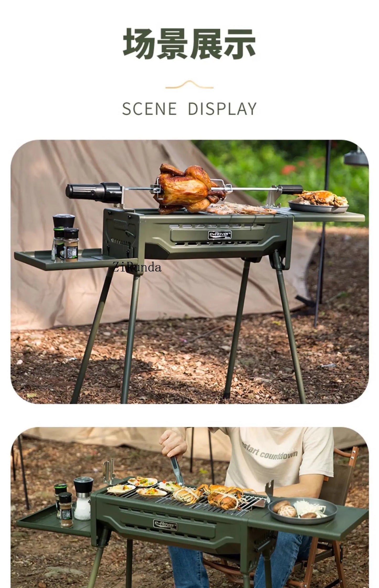 *Outdoor BBQ Grill Portable Household Charcoal Folding BBQ Shelf Non-Smoking Camping BBQ Stove