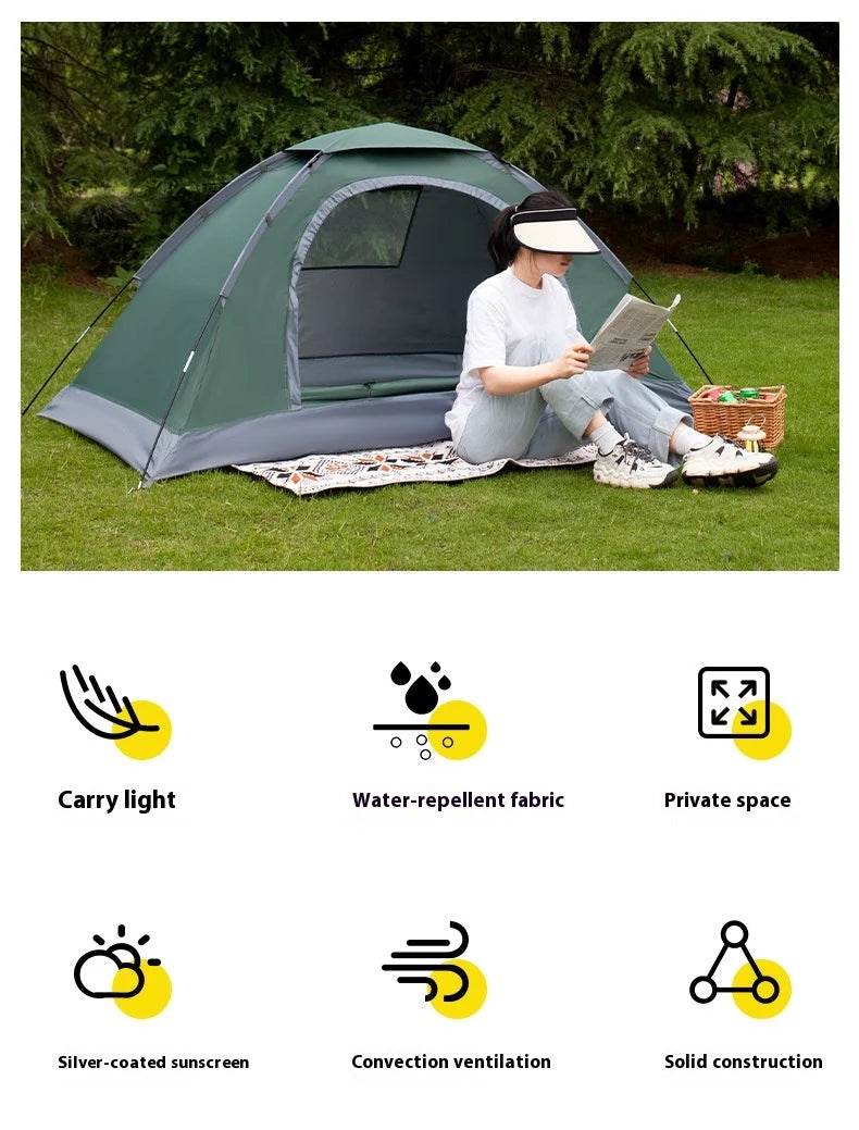Single Camping Tent -190T Silver Plated Polyester 150D Waterproof Oxford 1.42KG Lightweight and Portable Outdoor Tent ultralight