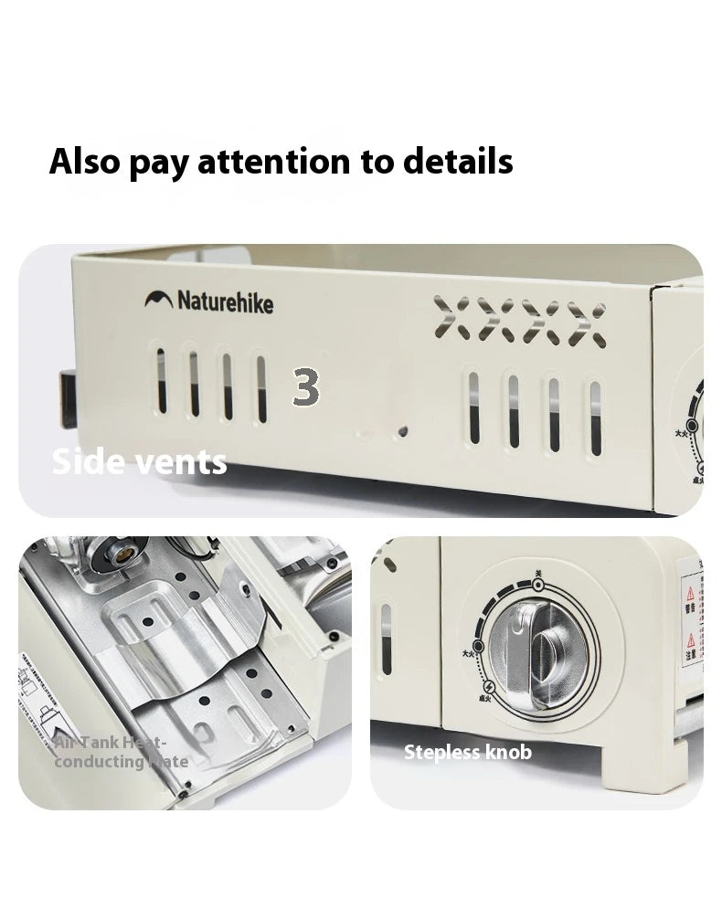 Naturehike Camping GAS Stove 2200W Multi-function Ultralight Portable Outdoor Picnic Stove With Grill Frying Pan Storage Bag