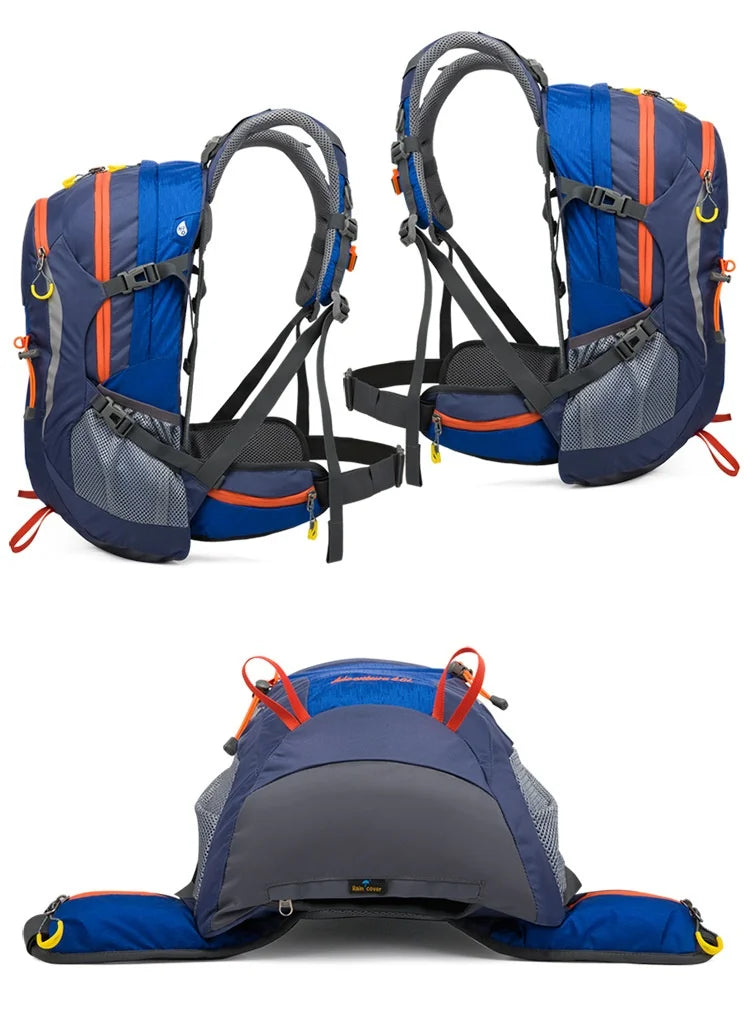 40L Splicing Style Backpack 450D Nylon Travel Bag Men Outdoor Backbag Multifunctional Hiking Mountaineering Backpack