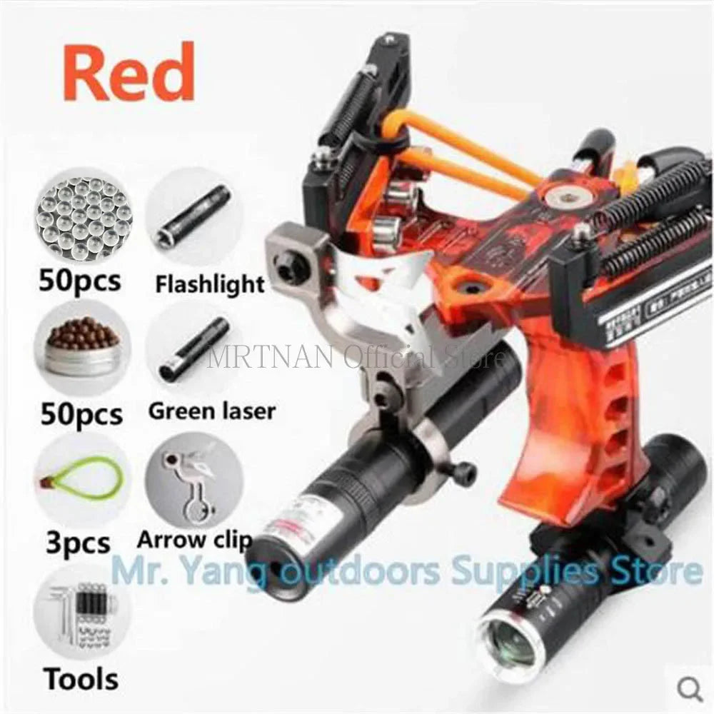Green/Red Laser Slingshot Black Red Hunting Bow Slingshot Fishing Outdoor Powerful Slingshot Catapult Slingshot Shooting Caza