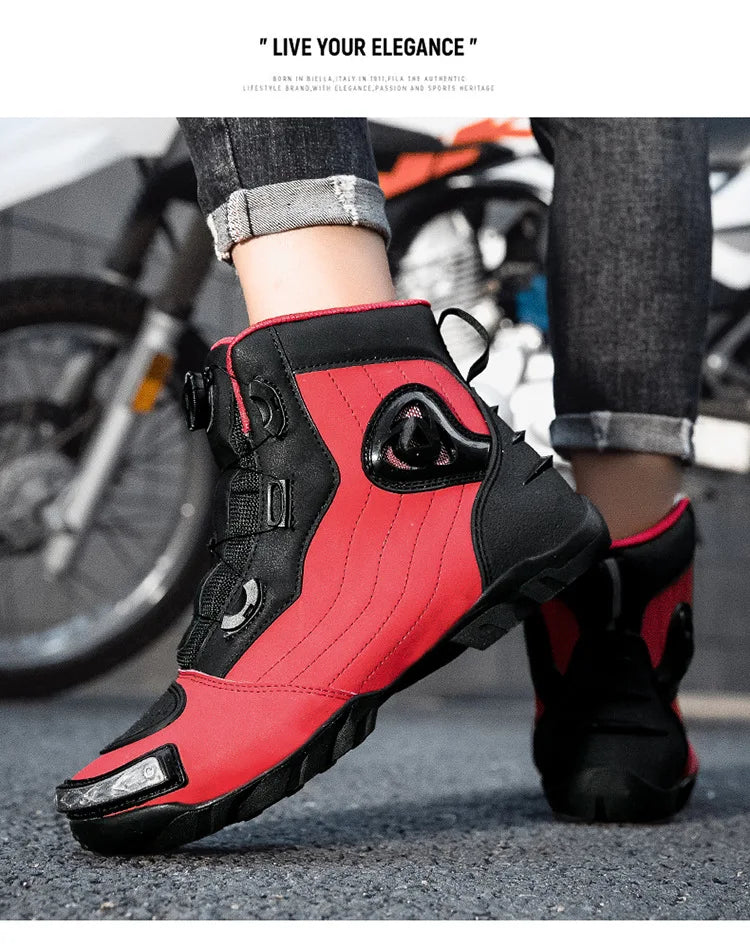 Large Size Motorcycle Boots Outdoor Riding Racing Shoes Anti-fall Wear-resistant Motorcycle Shoes Motorcycle Travel Equipment
