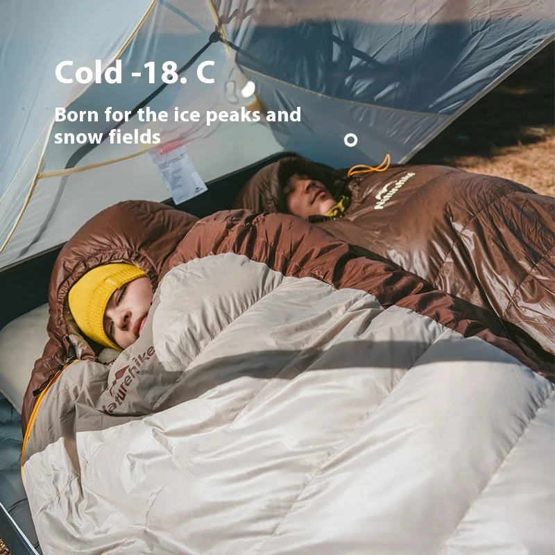Naturehike Camping Duck Down Sleeping Bag 650FP Mummy Thickening Warm Outdoor Ultralight Portable Winter Down Sleeping Bag -18℃