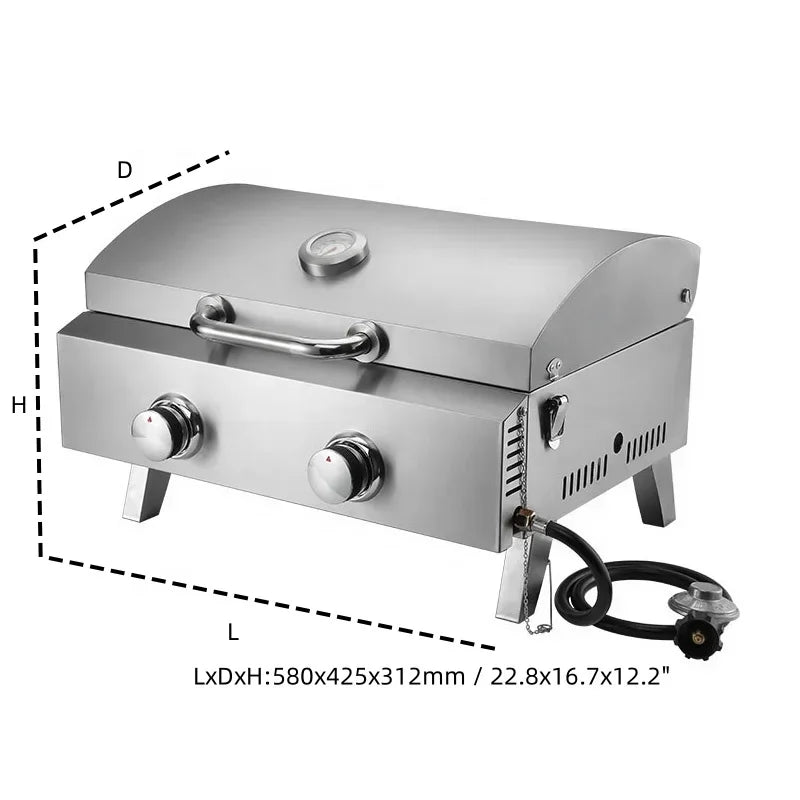 Outdoor Marine Barbecue Stainless Steel Boat Stove Liquefied Propane Gas LPG BBQ Grill
