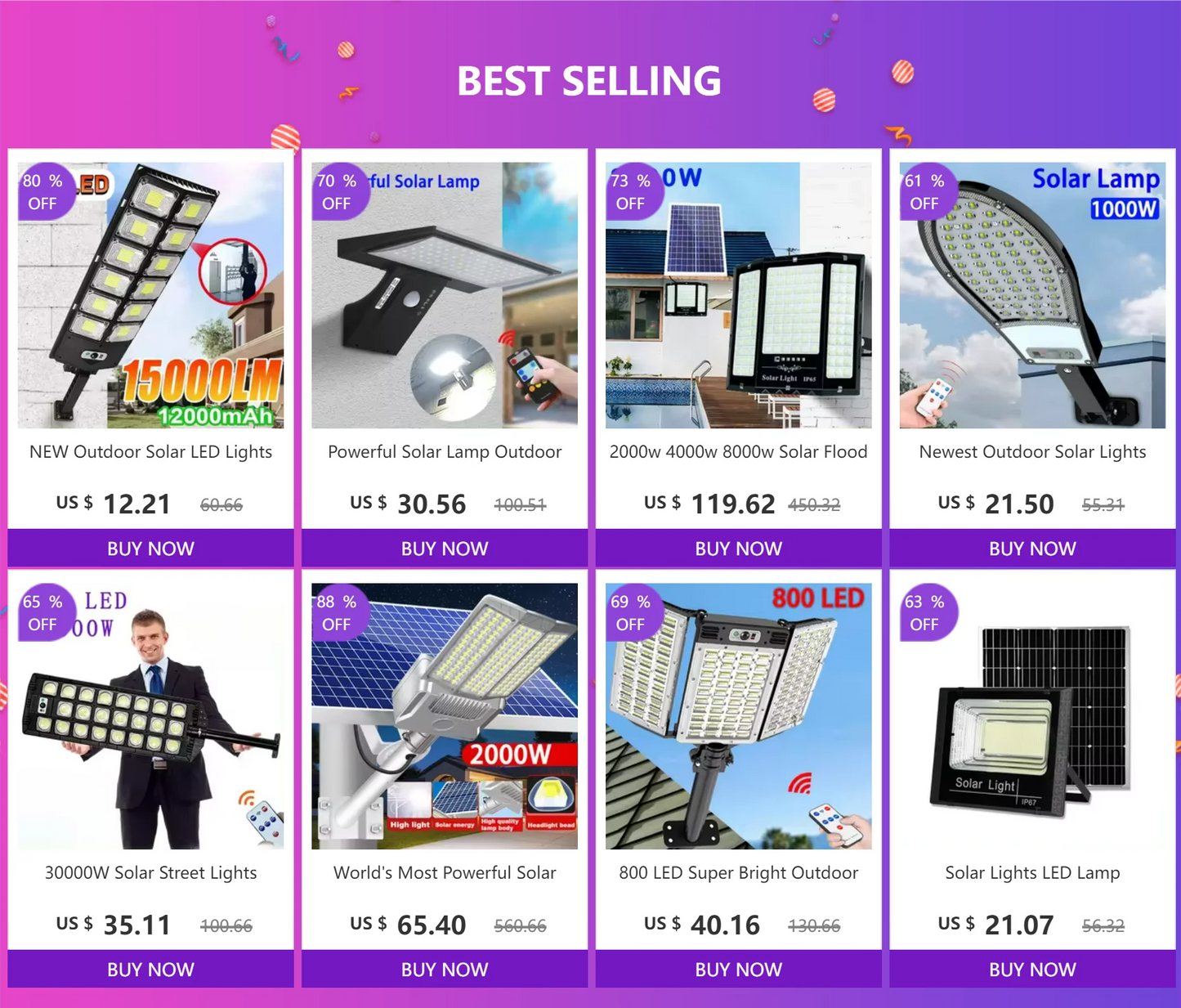 Powerful Outdoor Solar Lights 12000 Lumens Lighting 504 LED Garden Lamp Solar Panel Lamps Waterproof Motion Sensor Street Light