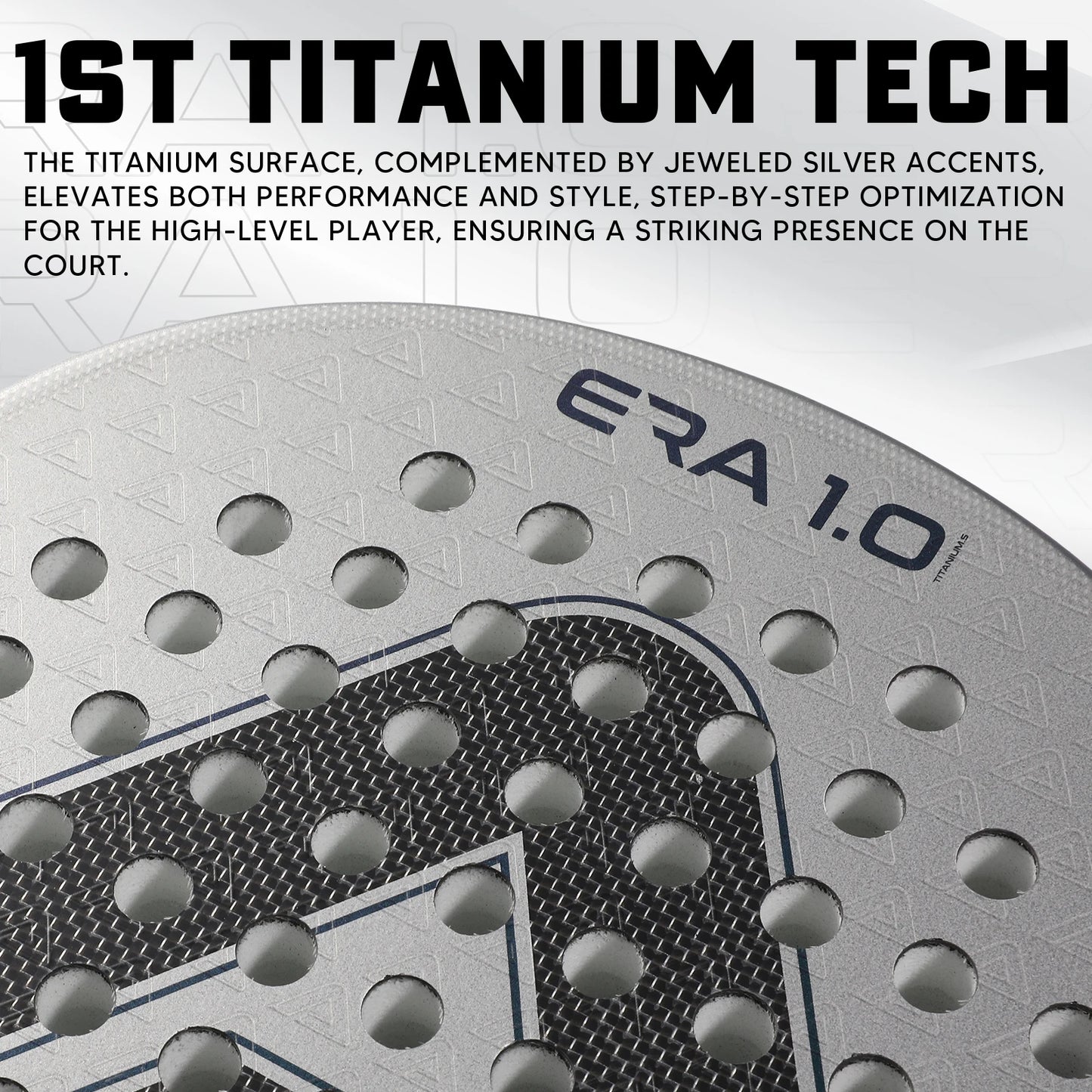 AMASPORT 1st Titanium Technology Paddle Tennis Racket Surface Frosted Treatment T-Titanium Pickleball Paddle For Senior Player