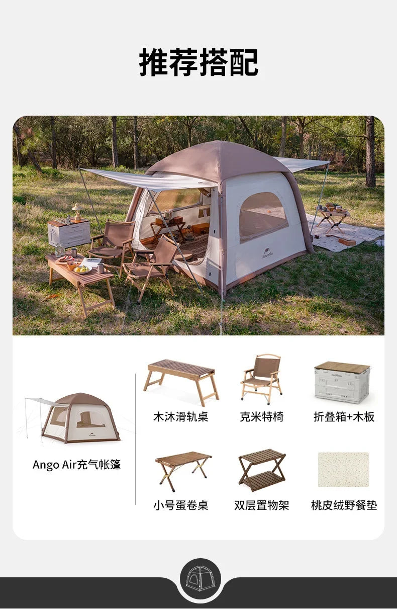 Naturehike-Ango Air Inflatable Tent, Outdoor Camping, Sun Protection, Quickly Open Folding Tent, Large Space, CNH23ZP12002