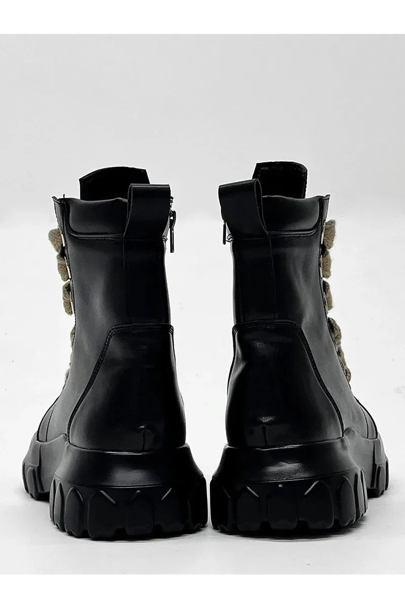 Autumn Motorcycle men Ankle Boots Street Goth Platform Rock Chunky Heels Punk Designer Shoes Knight Short Boots Woman Winter