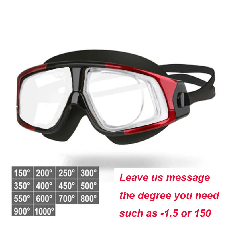 Queshark Men Women Adult -1.5 To -10.0 Myopia Swim Eyewear Silicone  Anti Fog Swimming Goggles Custom Different  Left Right Eyes